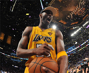 One for the thumb. Kobe wins his fifth NBA Championship ring. Now for the other hand.