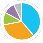 A pie chart expressing the revenue mix by geography type: North America at 39%; Europe at 33%; Latin America at 11%; AMAT* at 10%; and, Japan/Australia NZ at 7%