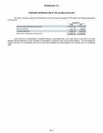 - Proposed Appropriation of the Accumulated Loss