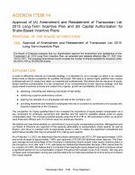 Agenda Item 14. Approval of (A) Amendment and Restatement of Transocean Ltd. 2015 Long-Term Incentive Plan and (B) Capital Authorization for Share-Based Incentive Plans