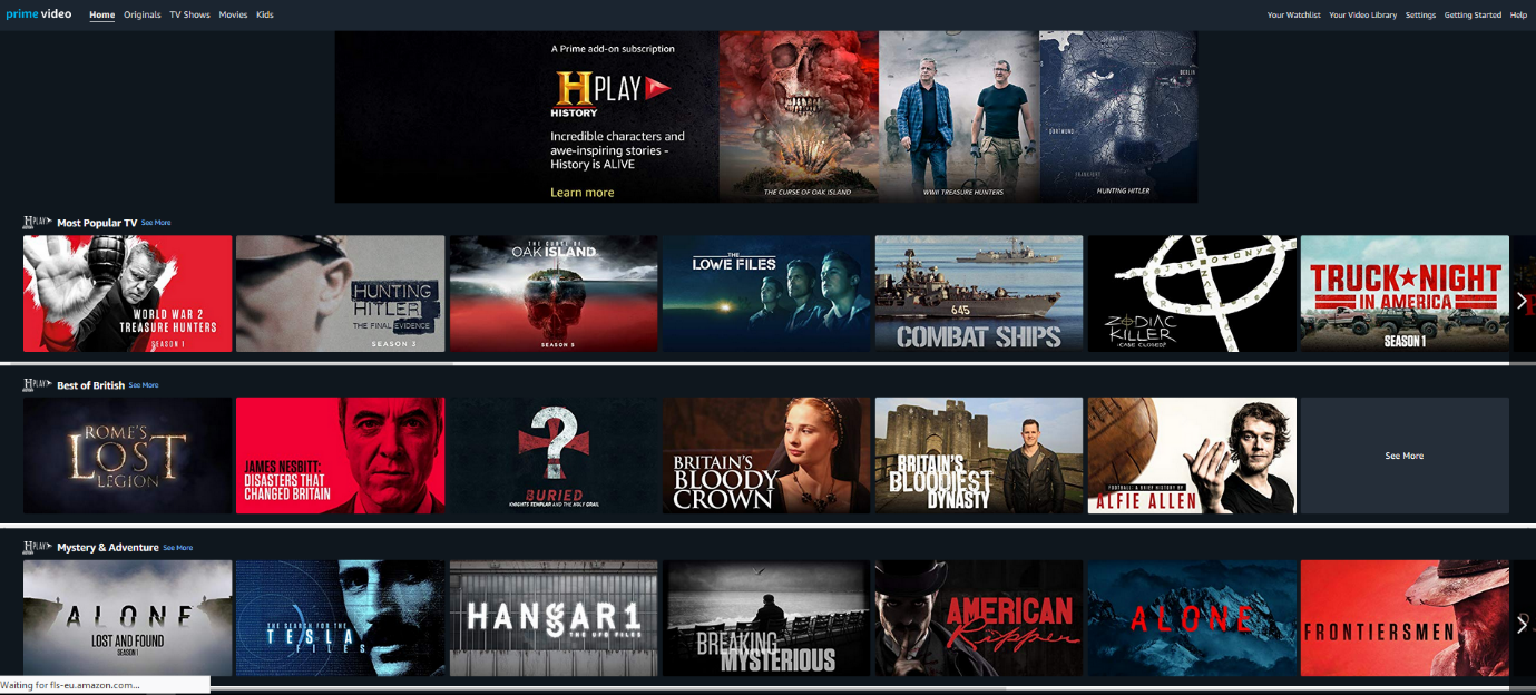 Amazon Prime Video Channels launches brand new HISTORY PLAY, bringing customers award-winning entertaining documentaries and factual series on- demand Amazon UK