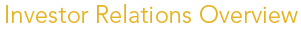 Investor Relations Overview