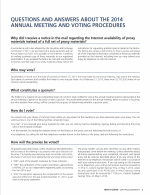 Questions and Answers About the 2014 Annual Meeting and Voting Procedures