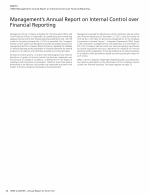 - Management's Annual Report on Internal Control over Financial Reporting