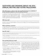 Questions and Answers About the 2015 Annual Meeting and Voting Procedures