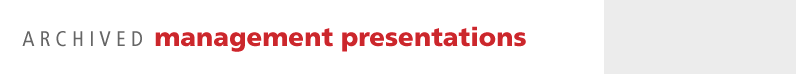 Management Presentations