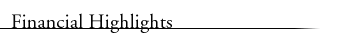 Financial Highlights