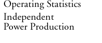 Operating Statistics : Independant Power Production