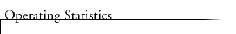 Operating Statistics
