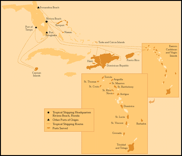 Tropical Shipping Map