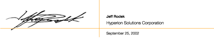 Jeff Rodek, Hyperion Solutions Corporation, September 25, 2002
