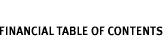 Financial Table Of Contents