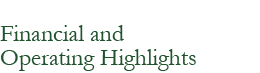 Financial and Operating Highlights