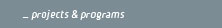 Projects and Programs