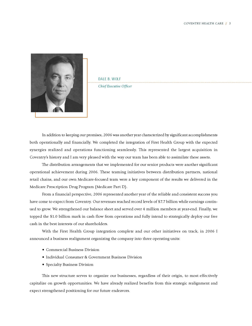 CEO Letter