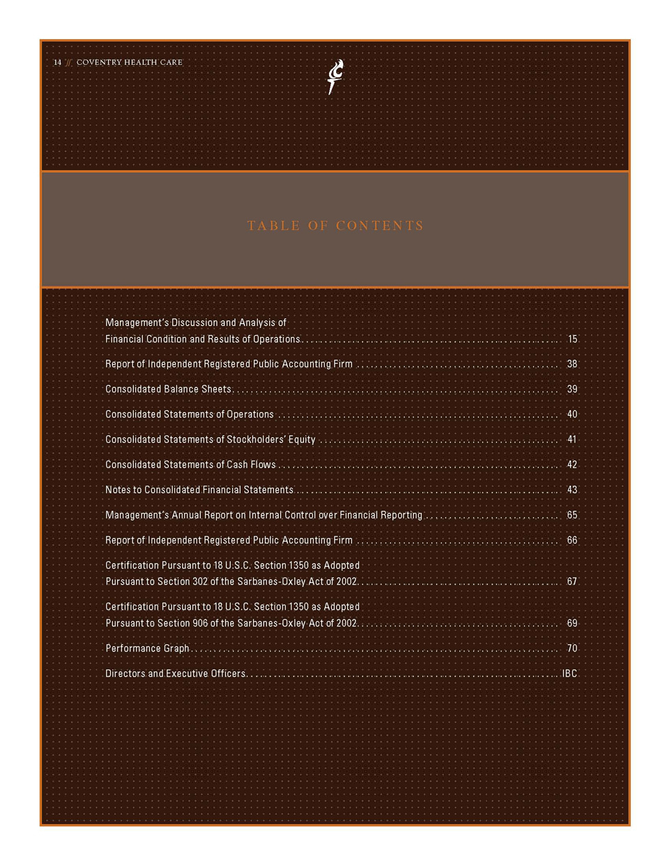 Table of Contents