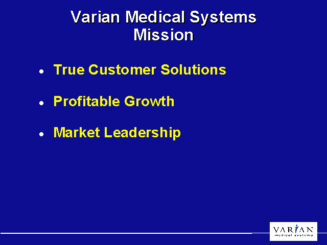 Varian Medical Systems Mission