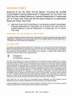 Agenda Item 2. Approval of (A) the 2022 Annual Report, Including the Audited Consolidated Financial Statements of Transocean Ltd. for Fiscal Year 2022 and the Audited Statutory Financial Statements of Transocean Ltd. for Fiscal Year 2022 and (B) the Swiss Statutory Compensation Report for Fiscal Year 2022