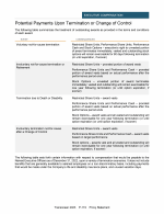 - Potential Payments Upon Termination or Change of Control