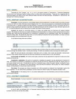 Notes to Statutory Financial Statements