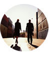 Business people walking.
