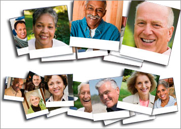 Photo montage of smiling people