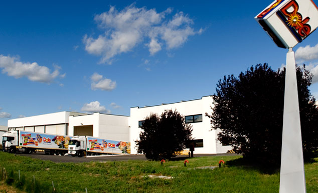 Outside the Dole center in Bentivoglio, Italy, one of 60 Dole ripening and distribution facilities around the world.