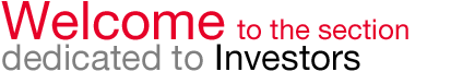 Welcome to the section dedicated to investors