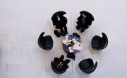 Overhead view of business meeting