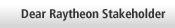 Dear Raytheon Stakeholder