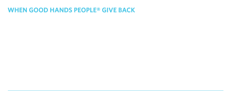 Allstate is a part of nearly every community in America. We protect 16 million households and prepare them for the future. Our “Good Hands” are represented by approximately 10,000 local agency ownetrs and more than 30,000 employees. With leadership like this comes the responsibility to dtto more — to give back to the community and help build a better society.That’s why Allstate leaders, employees and agency owners are actively involved in the lives of communities across the country. Allstate, our employees, agency owners and The Allstate Foundation contributed more than $28 million to community projects in 2011.