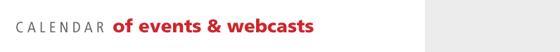 Calendar of Events & Webcasts