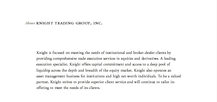 About Knight Trading Group, Inc.