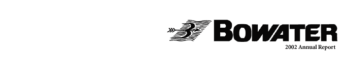 Bowater, Inc. 2002 Annual Report
