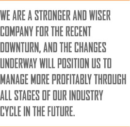 We have been very busy transforming the company since the 2008 Global Financial Crisis. While the 2012 revenue and profitability may look very similar to the previous results of 2008, this is a much different company.