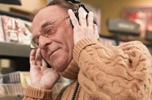 Man listening to music with headphones