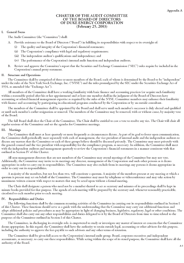 Duke Energy Proxy 2003