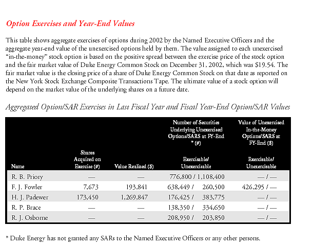 Duke Energy Proxy 2003