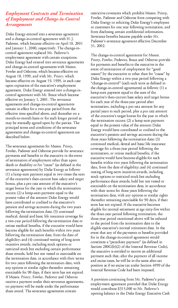 Duke Energy Proxy 2003