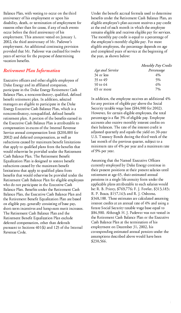 Duke Energy Proxy 2003