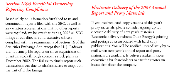 Duke Energy Proxy 2003