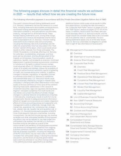 2021 U.S. Bank Financials PDF cover photo