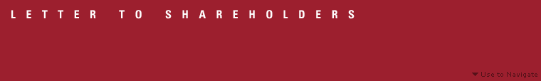 Letter to Shareholders