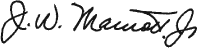 Signature of JW Marriott, Jr.