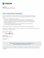 Notice of Annual Meeting of Shareholders