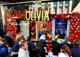 Myer 'Olivia helps with christmas' window display