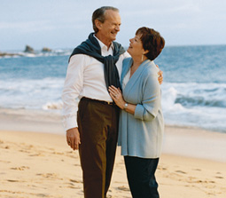 Ted and Carolyn Tyler relax at the beach
