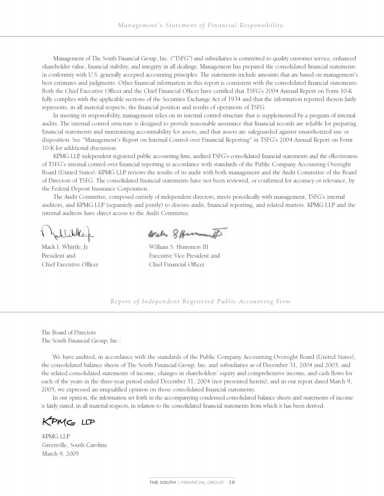the-south-financial-group-2004-annual-report