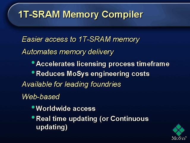 1T-SRAM Memory Compiler