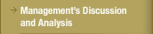Management's Discussion and Analysis